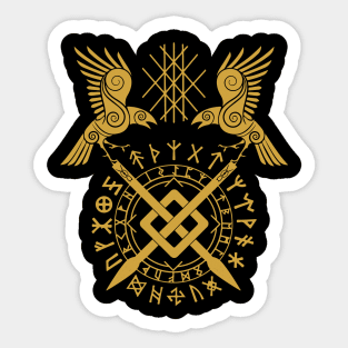 Twin Ravens of Odin | Norse Pagan Symbol Sticker